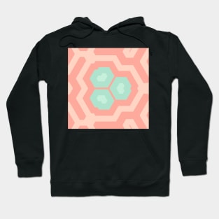 Kaleidoscope of Crystal Lines Of Pastel Orange and Green Hoodie